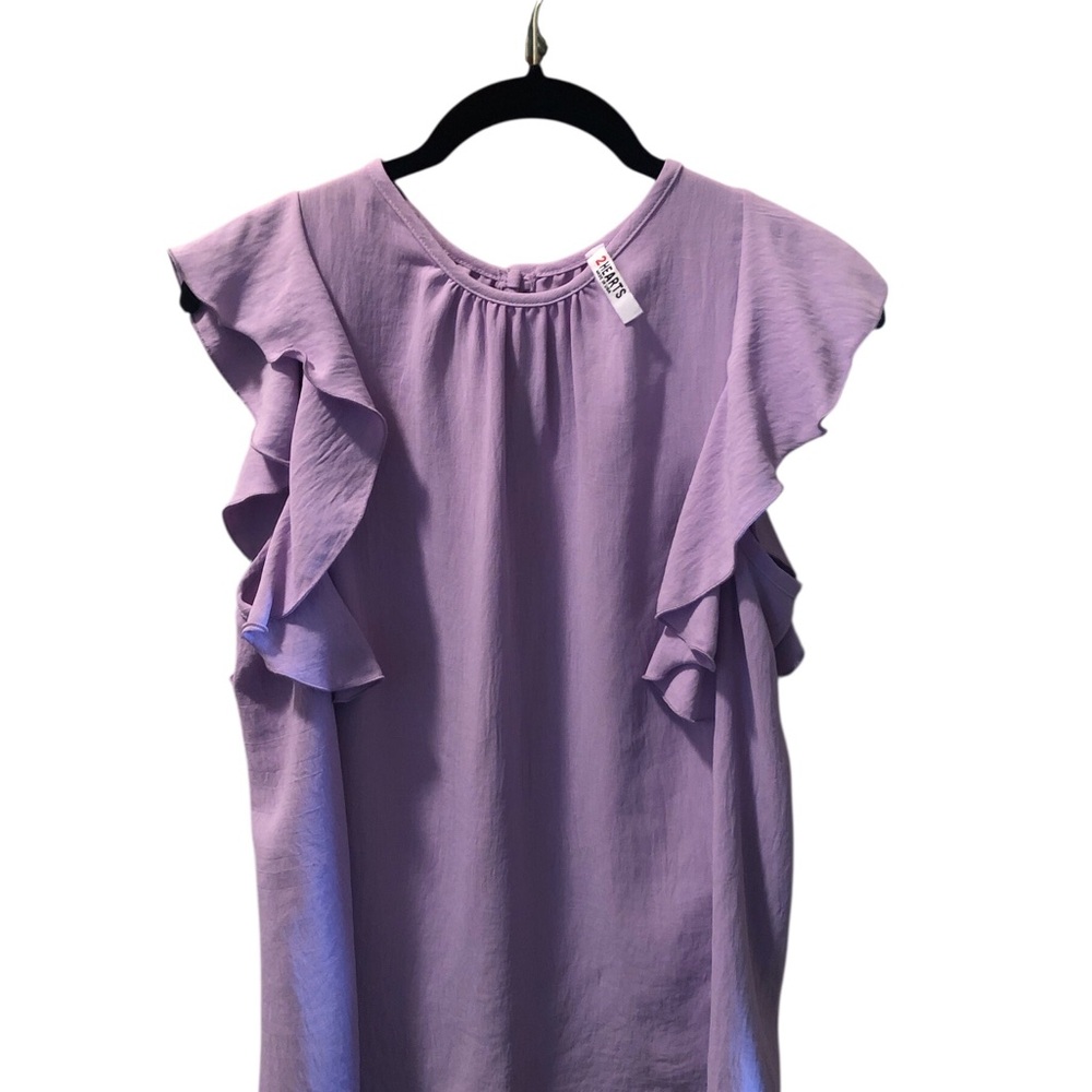 Lavender Ruffle Sleeve Blouse - Women